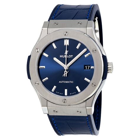 Hublot Classic Fusion Automatic Blue Sunray Dial Titanium 